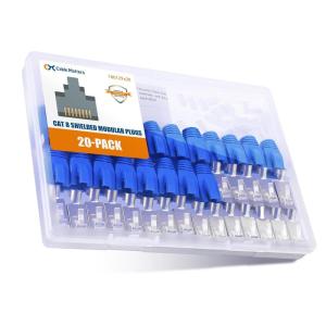imageCable Matters 20Pack 2324AWG Shielded Cat8 RJ45 Connectors with Load Bar ampamp Strain Relief Boots 50 Gold Plated NOT Compatible with 22AWG Cable Cat 8 ConnectorEthernet Connector  Cat8 Ends