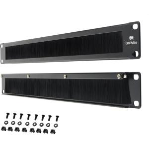 imageCable Matters 2Pack Rackmount or Wall Mount 1U 19 Brush Panel 19inch Rack Mount Brush Panel 1U in Black