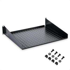 imageCable Matters 2U Server Rack Shelf for 19quot Frame ampamp Cabinet 15quot Depth with 55lbs Weight Capacity Rack Mount Shelf in Black