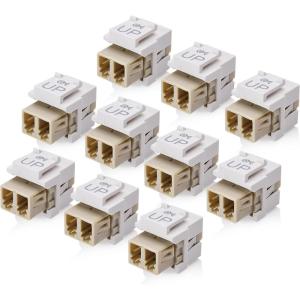 imageCable Matters 5Pack LC UPC Duplex Fiber Optic Keystone Coupler Jack OM1OM2OM3OM4 Multimode OS2 Single Mode Support10Pack