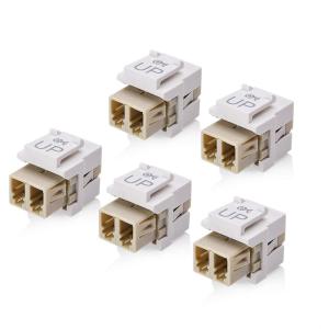 imageCable Matters 5Pack LC UPC Duplex Fiber Optic Keystone Coupler Jack OM1OM2OM3OM4 Multimode OS2 Single Mode Support5Pack