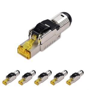 imageCable Matters 6Pack ToolFree Shielded Cat6a  Cat6 RJ45 Termination Plug Connector 10Gbps Cat 6 Plug