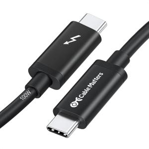 imageCable Matters Intel Certified 20Gbps Thunderbolt 3 Cable  66ft USBC Thunderbolt Cable Supports 100W Charging 8K Video and Data Transfer BlackBlack