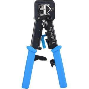 imageCable Matters Modular RJ45 Crimp Tool for PassThrough Connectors PassThrough Ethernet Crimper with Builtin Wire Cutter and Stripper  10Pack Cat6 RJ45 Connectors Included