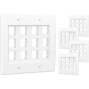 imageCable Matters UL Listed 10Pack 2 Port Keystone Wall Plate Cat6 Cat5e Ethernet Wall Plate in White12Port