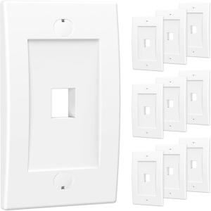 imageCable Matters UL Listed 10Pack 2 Port Keystone Wall Plate Cat6 Cat5e Ethernet Wall Plate in White1Port