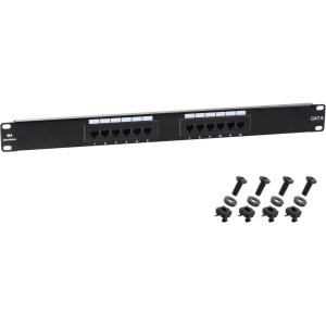 imageCable Matters UL Listed 12 Port Patch Panel Wall Mount or Rackmount IU Cat6 RJ45 Patch Panel for 10 Gb Ethernet Works with 19quot RacksCabinetsWallMount Brackets