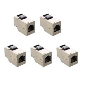 imageCable Matters UL Listed 5Pack 10Gbps Shielded Cat 6A Keystone Coupler Shielded RJ45 Ethernet Female to Female Keystone Jack for Patch Panel Wall Plate