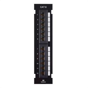 imageCable Matters UL Listed Mini 12Port Vertical Patch Panel with 89D Bracket Compact 10 Inch Patch Panel with 10 Gigabit Ethernet