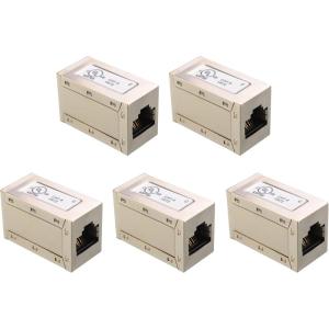 imageUL Listed Cable Matters 5Pack 10Gbps Shielded Cat 6A Ethernet Coupler Female to Female Ethernet Extender Adapter Cat6 Coupler Compatible with Cat6 Cat5e