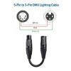 imageCable Matters 2Pack 5 Pin to 3 Pin DMX Lighting Cable  6 Inches 5Pin Male to 3Pin Female XLRDMX Adapter Cable Black