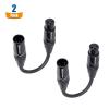 imageCable Matters 2Pack 5 Pin to 3 Pin DMX Lighting Cable  6 Inches 5Pin Male to 3Pin Female XLRDMX Adapter Cable Black