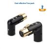 imageCable Matters 2Pack Adjustable Male to Female Right Angle XLR Adapter in Black XLR 90 Degree ampamp 120 Ohm 3PinXLR TerminatorDMX Terminator  Optimal Signal Integrity for Lighting and Audio System