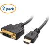 imageCable Matters 2Pack BiDirectional HDMI to DVI Male to Female DVI to HDMI Female to Male Cable Adapter  5 Inches