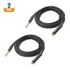 imageCable Matters 2Pack Braided 14 Inch Mono TS Extension Cable  6ft  18m Guitar Extension Cable 14 Instrument Cord Male to Female Black10 Feet