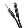 imageCable Matters 2Pack Braided 14 Inch Mono TS Extension Cable  6ft  18m Guitar Extension Cable 14 Instrument Cord Male to Female Black6 Feet