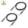 imageCable Matters 2Pack Braided 14 Inch Mono TS Extension Cable  6ft  18m Guitar Extension Cable 14 Instrument Cord Male to Female Black6 Feet