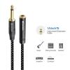 imageCable Matters 2Pack Braided 14 Inch Mono TS Extension Cable  6ft  18m Guitar Extension Cable 14 Instrument Cord Male to Female Black6 Feet