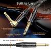 imageCable Matters 2Pack Braided 14 Inch TS Right Angle Electric Guitar Cable  6ft Straight to Right Angle Guitar Cord Instrument Cable for ElectricGuitar Bass AMP Mixer Equalizer3 ft