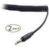 imageCable Matters 2Pack Coiled 35mm Male to Male Stereo Audio Cable  Stretches from 2 to 4 Feet