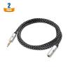 imageCable Matters 2Pack Headphone Extension Cable  10ft 35mm Extension Cable Aux Cord Extender Black3 ft