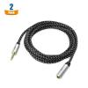 imageCable Matters 2Pack Headphone Extension Cable  10ft 35mm Extension Cable Aux Cord Extender Black6 ft