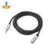 imageCable Matters 2Pack Headset Extension Cable  6ft TRRS with Mic Support 35mm Extension Cable Gaming Headset Extended Cord BlackBlack