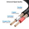 imageCable Matters 2Pack RCA to 14 Female Stereo Audio Splitter Cable Dual 14 Inch Female to RCA Adapter in Black  6 Inches  015 Meters