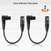 imageCable Matters 2Pack Right Angle XLR Cable Short XLR Microphone Cable  1ft OxygenFree Copper OFC Microphone Right Angle Cord Mic Cord Black05ft