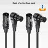 imageCable Matters 2Pack Right Angle XLR Cable Short XLR Microphone Cable  1ft OxygenFree Copper OFC Microphone Right Angle Cord Mic Cord Black6ft