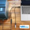 imageCable Matters 2Pack USB 20 Splitter 1 in 2 Out  1ft  30cm USB Power Splitter with BC 12 Charging Support USBA Male to Female Adapter with 480Mbps Data Transfer2Pack
