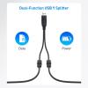 imageCable Matters 2Pack USB 20 Splitter 1 in 2 Out  1ft  30cm USB Power Splitter with BC 12 Charging Support USBA Male to Female Adapter with 480Mbps Data Transfer2Pack