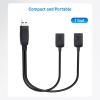 imageCable Matters 2Pack USB 20 Splitter 1 in 2 Out  1ft  30cm USB Power Splitter with BC 12 Charging Support USBA Male to Female Adapter with 480Mbps Data Transfer1Pack