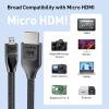 imageCable Matters 48Gbps 8K Micro HDMI to HDMI 21 Cable  66ft Supports 8K60Hz  4K240Hz with HDR MicroHDMI Cable Works with Digital Camera GoPro Raspberry Pi 5  Pi 4 Tablet and Laptop1 Foot