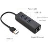 imageCable Matters 4in1 USB Hub with Ethernet Support Gigabit Network USB 30 Hub Ethernet with 101001000Mbps Network 3X 5Gbps USBA Ports in Black