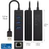 imageCable Matters 4in1 USB Hub with Ethernet Support Gigabit Network USB 30 Hub Ethernet with 101001000Mbps Network 3X 5Gbps USBA Ports in Black
