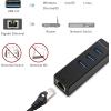 imageCable Matters 4in1 USB Hub with Ethernet Support Gigabit Network USB 30 Hub Ethernet with 101001000Mbps Network 3X 5Gbps USBA Ports in Black