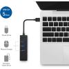 imageCable Matters 4in1 USB Hub with Ethernet Support Gigabit Network USB 30 Hub Ethernet with 101001000Mbps Network 3X 5Gbps USBA Ports in Black