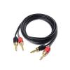 imageCable Matters Heavy Duty 12 AWG Speaker Wire  6ft Single OFC Speaker Cable with Banana Plugs Black6 Feet