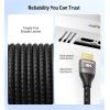 imageCable Matters Premium Braided 48Gbps Ultra HD 8K HDMI Cable 66 ft  2m with 8K60Hz 4K240Hz and HDR Support for PS5 Xbox Series XS RTX3080  3090 RX 68006900 Apple TV and More in BlackBlack