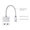 imageCable Matters Premium Braided USB Audio Adapter Sound Card with 35mm Headphone and Microphone Jack for Laptop