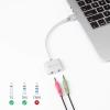 imageCable Matters Premium Braided USB Audio Adapter Sound Card with 35mm Headphone and Microphone Jack for Laptop