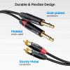 imageCable Matters Short Dual 14quot TS to Dual RCA Cable  3ft 14 Inch to RCA Stereo Audio Interconnect Cable for Audio Equipment15 Feet