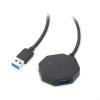 imageCable Matters Ultra Mini 4 Port USB Hub with Long 4 ft Extension Cable Tail USB 30 Hub with Multiple Ports for Up to 5Gbps Data Transfer Rate Black