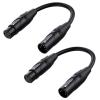imageCable Matters 2Pack 5 Pin to 3 Pin DMX Lighting Cable  6 Inches 5Pin Male to 3Pin Female XLRDMX Adapter Cable Black