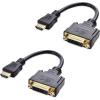 imageCable Matters 2Pack BiDirectional HDMI to DVI Male to Female DVI to HDMI Female to Male Cable Adapter  5 Inches