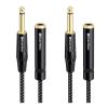 imageCable Matters 2Pack Braided 14 Inch Mono TS Extension Cable  6ft  18m Guitar Extension Cable 14 Instrument Cord Male to Female Black6 Feet