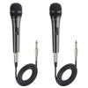 imageCable Matters 2Pack Cardioid Dynamic Vocal Microphones with 15 ft Cable 635mm Wired Microphone for SingingSinging Machine Karaoke Microphone