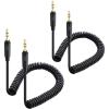 imageCable Matters 2Pack Coiled 35mm Male to Male Stereo Audio Cable  Stretches from 2 to 4 Feet