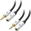 imageCable Matters 2Pack Headphone Extension Cable  10ft 35mm Extension Cable Aux Cord Extender Black10 ft
